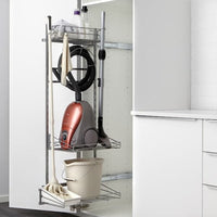 METOD - High cabinet with cleaning interior, white/Bodbyn grey, 40x60x220 cm - best price from Maltashopper.com 89464384