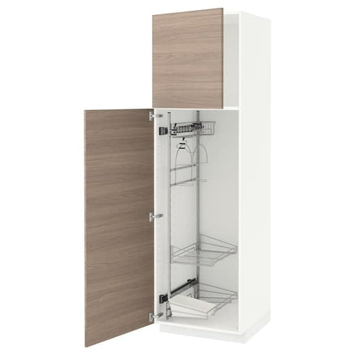METOD - Tall cabinet with cleaning accessories , 60x60x200 cm