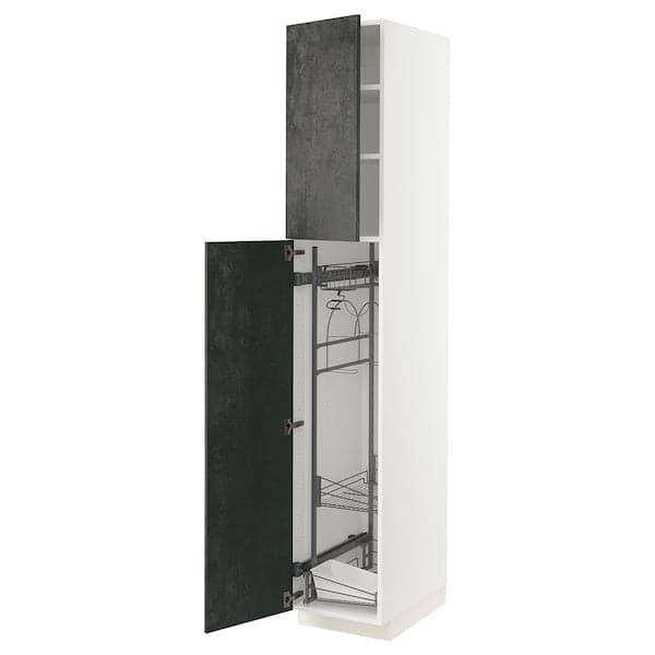 METOD - Tall cabinet with cleaning accessories , 40x60x220 cm