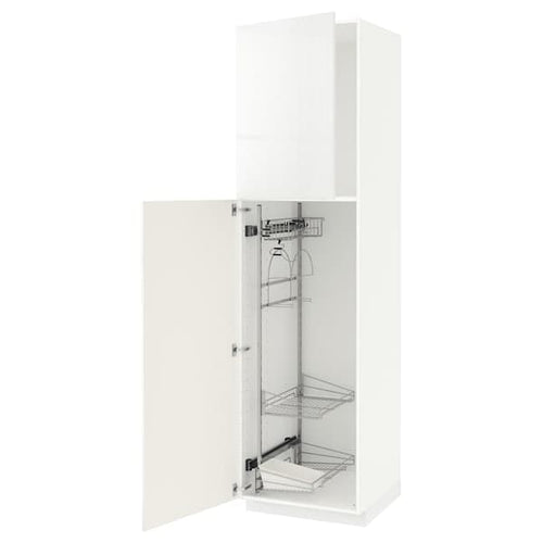METOD - High cabinet with cleaning interior, white/Ringhult white, 60x60x220 cm