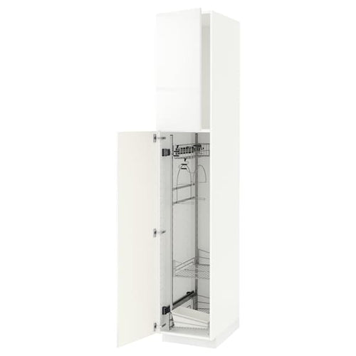 METOD - High cabinet with cleaning interior, white/Ringhult white, 40x60x220 cm