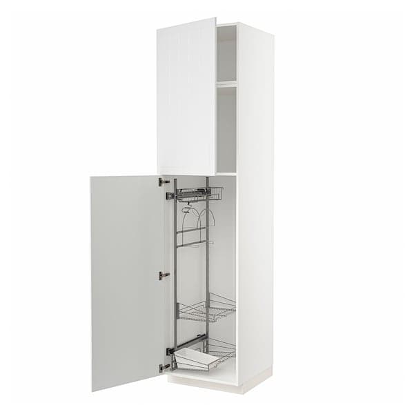 METOD - High cabinet with cleaning interior, white/Stensund white, 60x60x240 cm