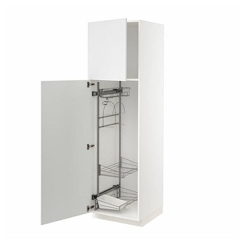 METOD - High cabinet with cleaning interior, white/Stensund white, 60x60x200 cm