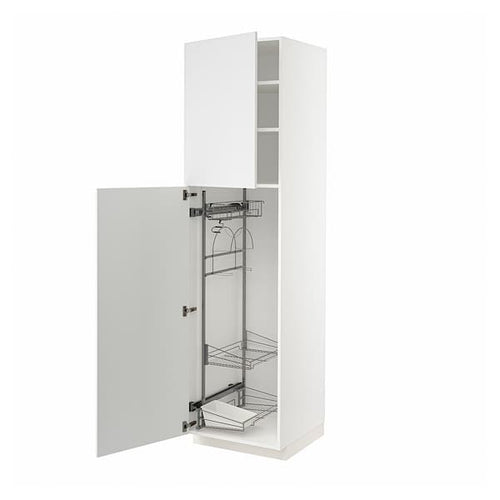 METOD - High cabinet with cleaning interior, white/Stensund white, 60x60x220 cm
