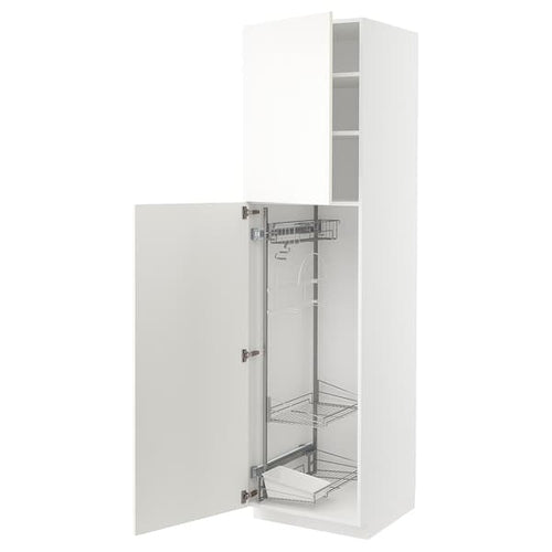 METOD - High cabinet with cleaning interior, white/Vallstena white, 60x60x220 cm