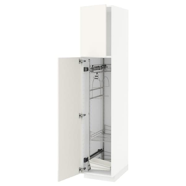 METOD - High cabinet with cleaning interior, white/Veddinge white, 40x60x200 cm - best price from Maltashopper.com 89454460