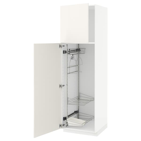 METOD - High cabinet with cleaning interior, white/Veddinge white, 60x60x200 cm