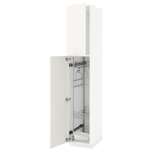 METOD - High cabinet with cleaning interior, white/Veddinge white, 40x60x220 cm