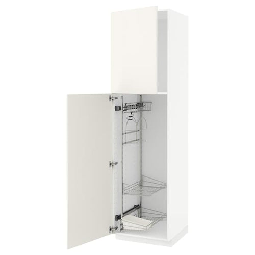 METOD - High cabinet with cleaning interior, white/Veddinge white , 60x60x220 cm