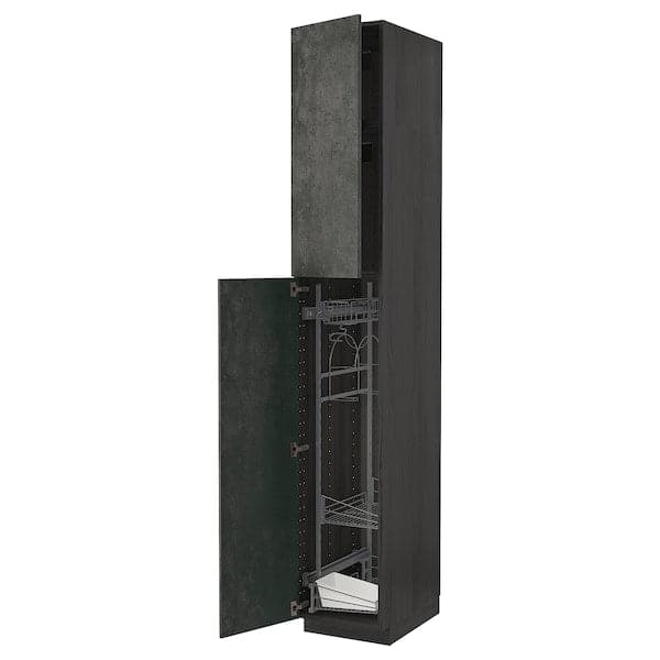 METOD - Tall cabinet with cleaning accessories , 40x60x240 cm