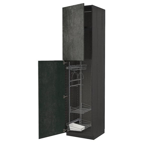 METOD - Tall cabinet with cleaning accessories , 60x60x240 cm
