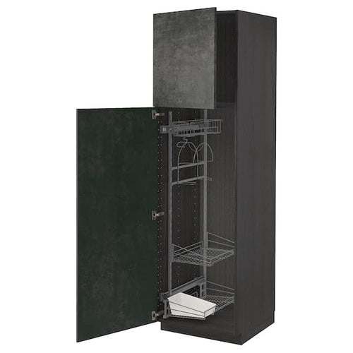 METOD - Tall cabinet with cleaning accessories , 60x60x200 cm