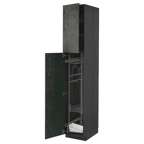 METOD - Tall cabinet with cleaning accessories , 40x60x220 cm