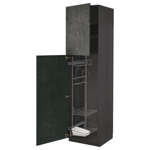 METOD - Tall cabinet with cleaning accessories , 60x60x220 cm