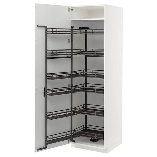 Ikea METOD - High cabinet with pull-out larder, white/Axstad matt white, 60x60x200 cm
