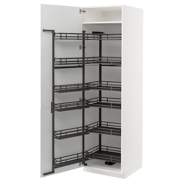Ikea METOD - High cabinet with pull-out larder, white/Axstad matt white, 60x60x200 cm