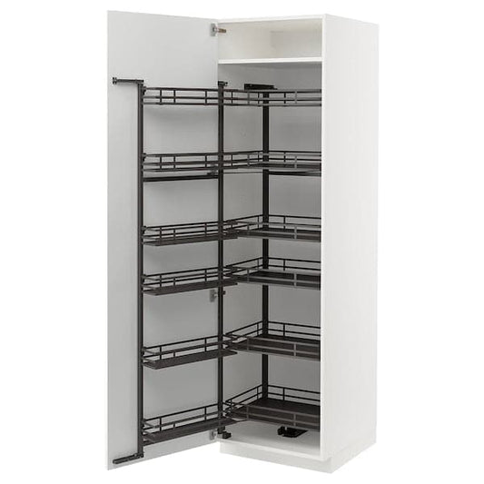 Ikea METOD - High cabinet with pull-out larder, white/Axstad matt white, 60x60x200 cm