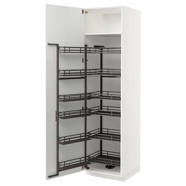METOD - High cabinet with pull-out larder, white/Axstad matt white, 60x60x220 cm - best price from Maltashopper.com 09471939