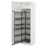 METOD high cabinet with pull-out larder, white/Axstad matt white, 60x60x220 cm