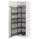METOD high cabinet with pull-out larder, white Enköping/white wood effect, 60x60x200 cm