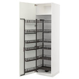 METOD high cabinet with pull-out larder, white/Havstorp beige, 60x60x220 cm