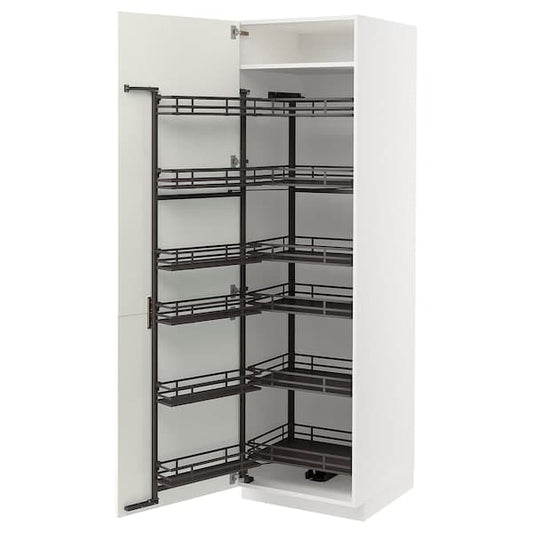 Ikea METOD - High cabinet with pull-out larder, white/Havstorp beige , 60x60x200 cm