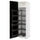 METOD high cabinet with pull-out larder, white/Lerhyttan black stained, 60x60x220 cm