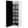 METOD - High cabinet with pull-out larder, white/Lerhyttan black stained , 60x60x200 cm