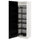 METOD - High cabinet with pull-out larder, white/Lerhyttan black stained , 60x60x200 cm