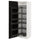 METOD - METOD High cabinet with pull-out larder, white/Nickebo matt anthracite, 60x60x200 cm