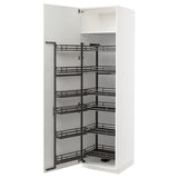 METOD high cabinet with pull-out larder, white/Ringhult white, 60x60x220 cm