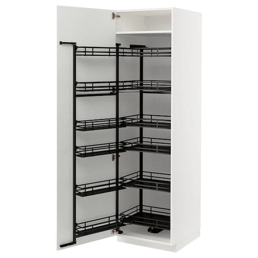 Ikea METOD - High cabinet with pull-out larder, white/Stensund white , 60x60x200 cm