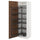 METOD high cabinet with pull-out larder, white/Tistorp brown walnut effect, 60x60x200 cm