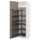 METOD high cabinet with pull-out larder, white/Upplöv matt dark beige, 60x60x220 cm