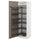 METOD - High cabinet with pull-out larder, white/Upplöv matt dark beige , 60x60x200 cm