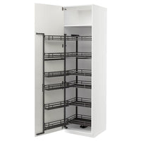 METOD - High cabinet with pull-out larder, white/Vallstena white, 60x60x220 cm - best price from Maltashopper.com 19507396