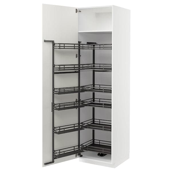 Ikea METOD - High cabinet with pull-out larder, white/Vallstena white, 60x60x220 cm