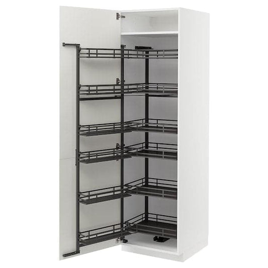 Ikea METOD - High cabinet with pull-out larder, white/Vallstena white, 60x60x200 cm