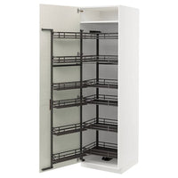 METOD high cabinet with pull-out larder, white/Veddinge white, 60x60x200 cm