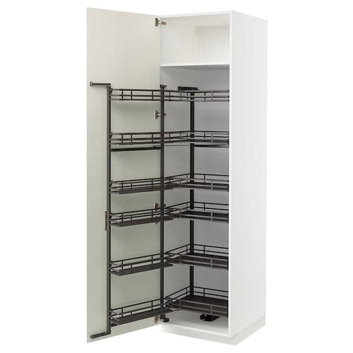 METOD - High cabinet with pull-out larder, white/Veddinge white, 60x60x220 cm