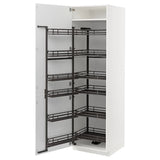 METOD high cabinet with pull-out larder, white/Voxtorp matt white, 60x60x200 cm