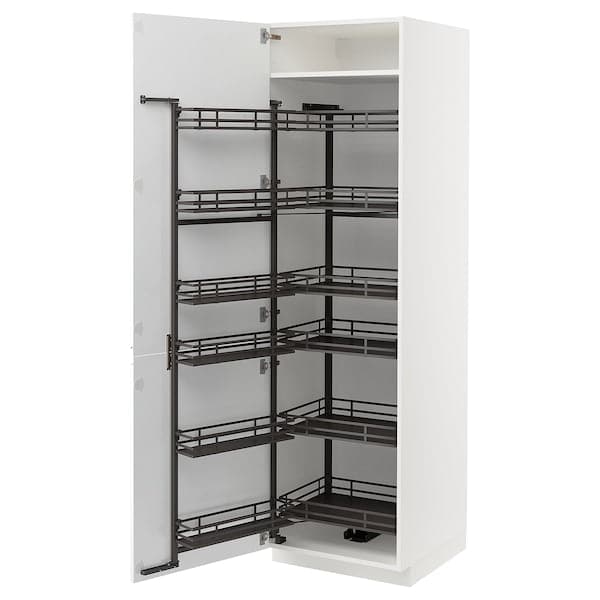 Ikea METOD - High cabinet with pull-out larder, white/Voxtorp matt white , 60x60x200 cm