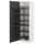 METOD high cabinet with pull-out larder, white/Voxtorp dark grey, 60x60x200 cm