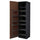 METOD high cabinet with pull-out larder, black Enköping/brown walnut effect
