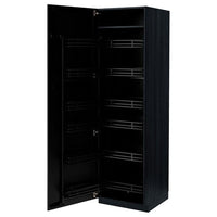 METOD - High cabinet with pull-out larder, black/Lerhyttan black stained, 60x60x200 cm - best price from Maltashopper.com 69472120