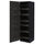 METOD high cabinet with pull-out larder, black/Nickebo matt anthracite, 60x60x200 cm