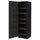METOD high cabinet with pull-out larder, black/Nickebo matt anthracite, 60x60x200 cm