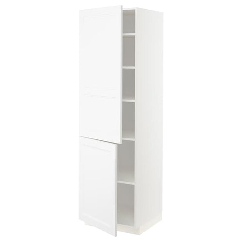 METOD - High cabinet with shelves/2 doors, white/Axstad matt white, 60x60x200 cm