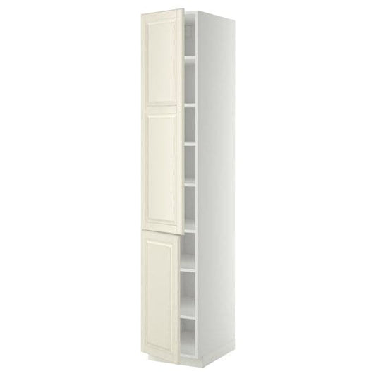 Ikea METOD - High cabinet with shelves/2 doors, white/Bodbyn off-white, 40x60x220 cm