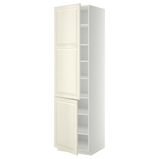 Ikea METOD - High cabinet with shelves/2 doors, white/Bodbyn off-white, 60x60x220 cm